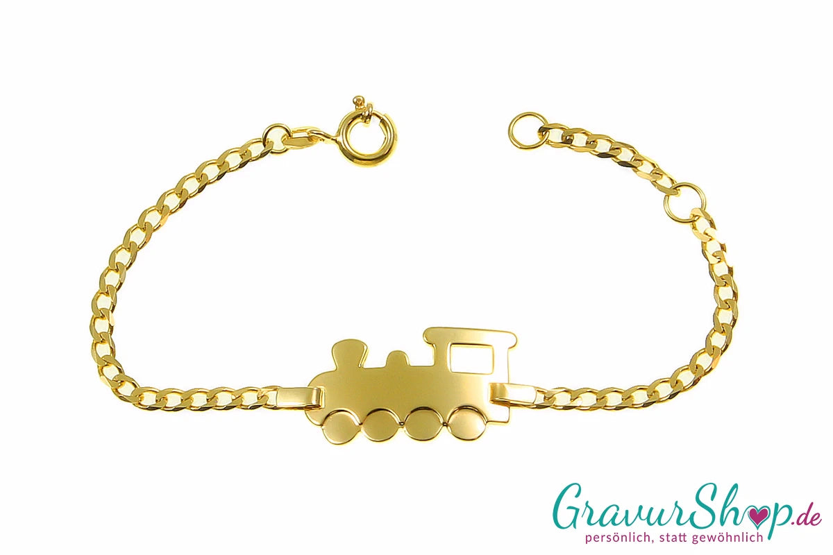 333/000 Gold Kinderarmband Lok gravieren