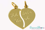 Gold Partneranhänger 14 mit Gravur