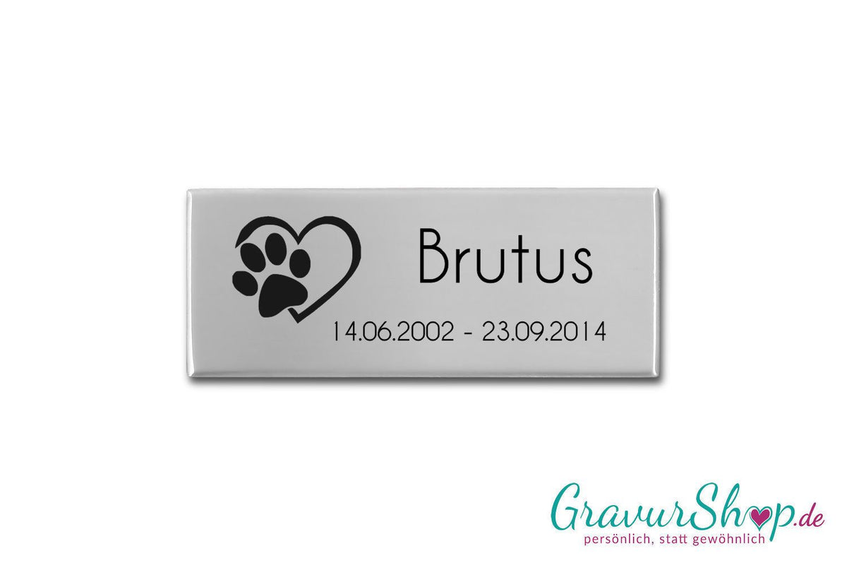 Grab- und Gedenkschilder für Tiere Nr. 01 mit Gravur