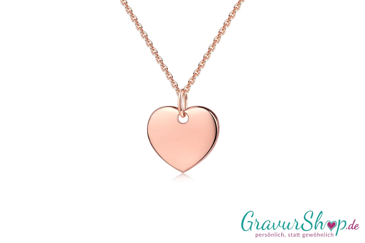 Herz-Anhänger 925er rose vergoldet mit Gravur