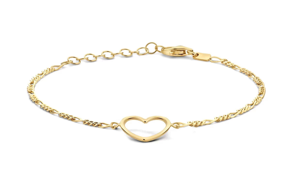 925 Silber vergoldetes Armband mit Herz