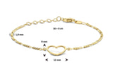 925 Silber vergoldetes Armband mit Herz