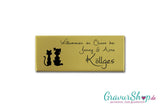 Hunde & Katzenschild 01 Messing mit Gravur selbstklebend