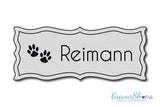Hunde & Katzenschild Modell A mit Gravur silber gebürstet