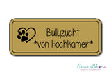 Hunde & Katzenschild Modell F mit Gravur gold matt
