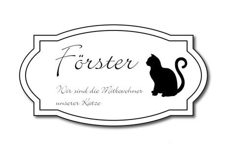 Hunde & Katzenschild Modell L mit Gravur weiß
