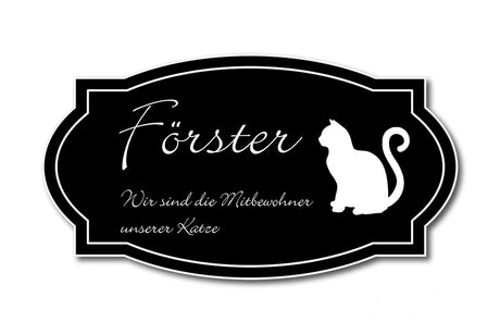 Hunde & Katzenschild Modell L mit Gravur schwarz