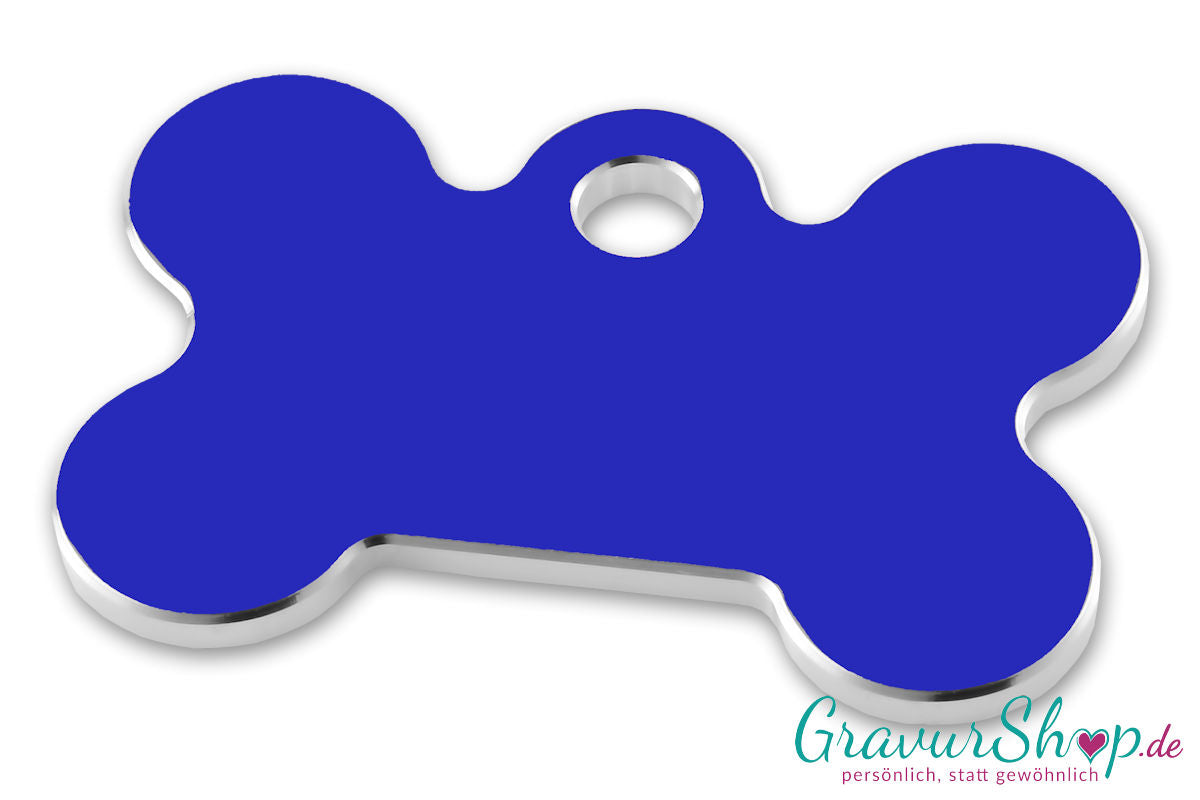Hundemarke 05 mit Gravur Blau