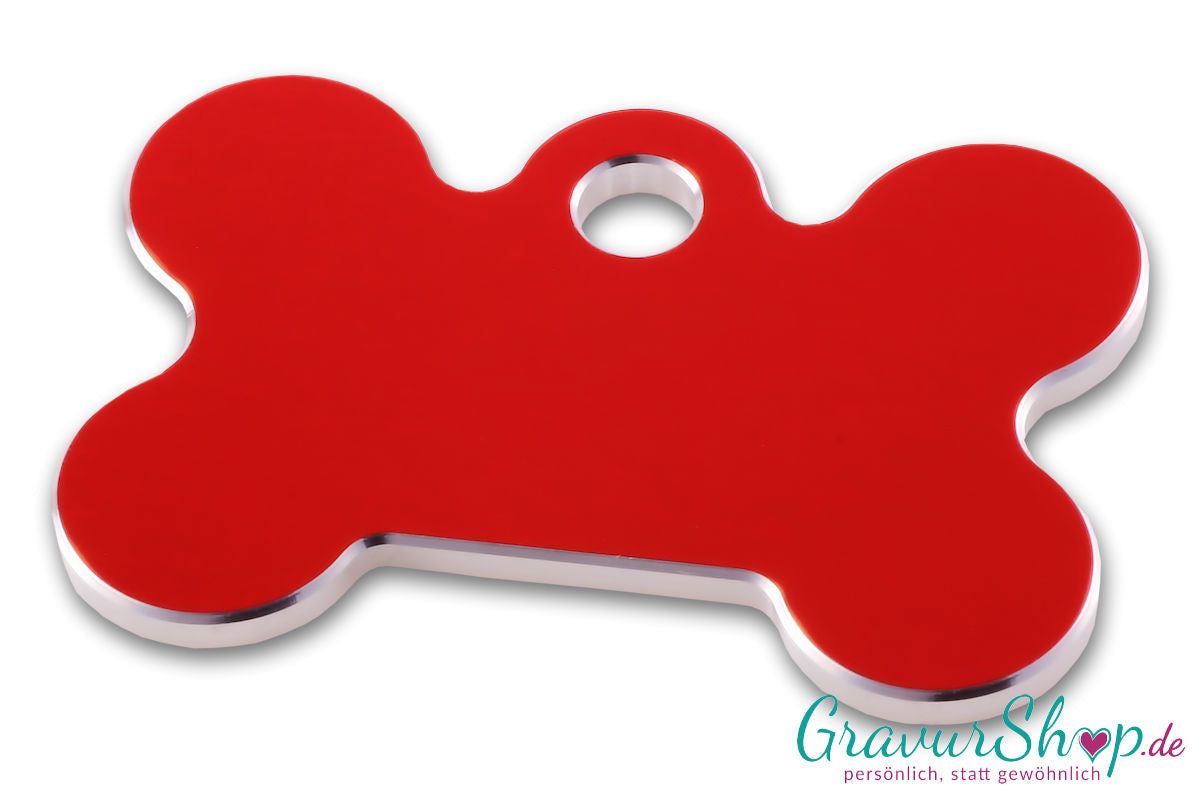 Hundemarke 05 mit Gravur Rot