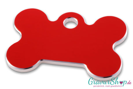Hundemarke 05 mit Gravur Rot