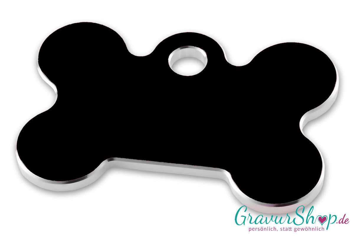 Hundemarke 05 mit Gravur Schwarz