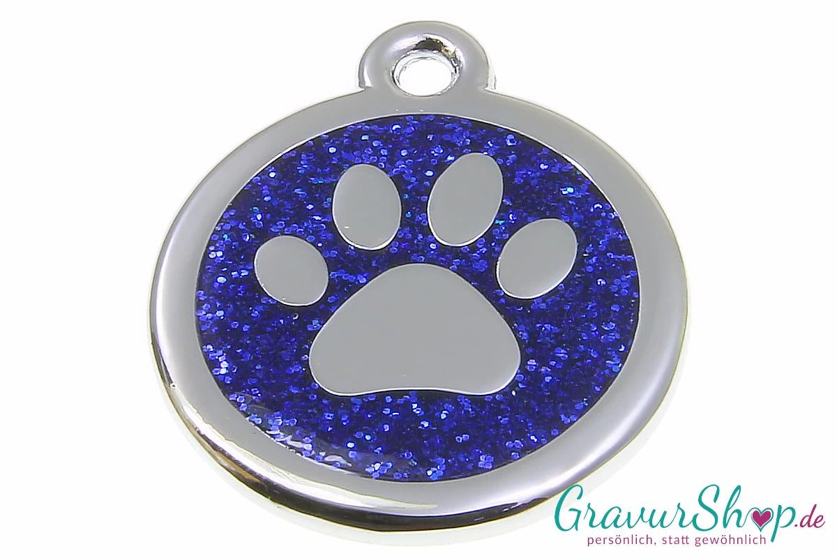 Hundemarke 11 blau 30mm mit Gravur 