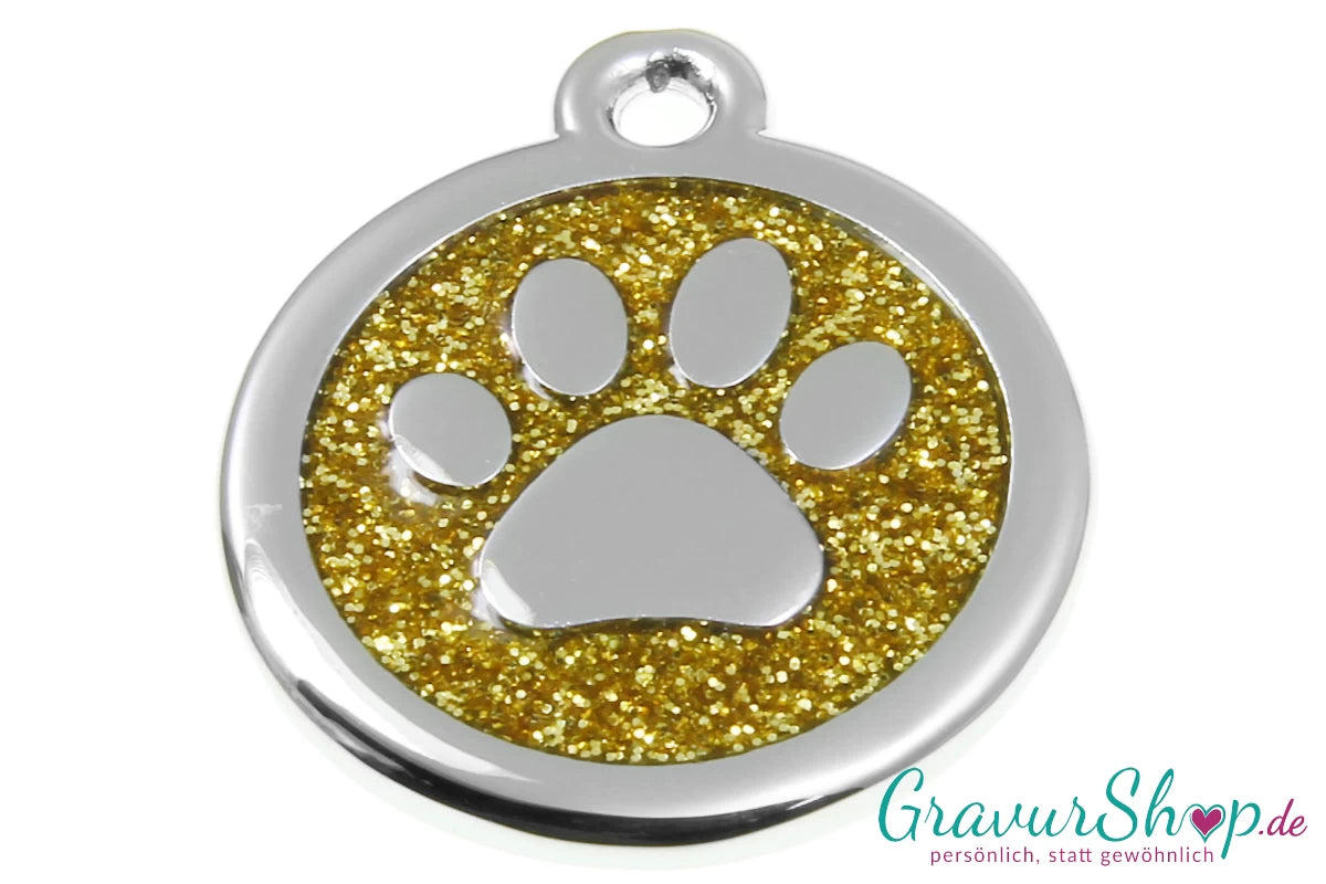 Hundemarke 11 gold 30mm mit Gravur 