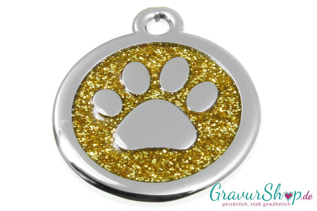 Hundemarke 11 gold 30mm mit Gravur 