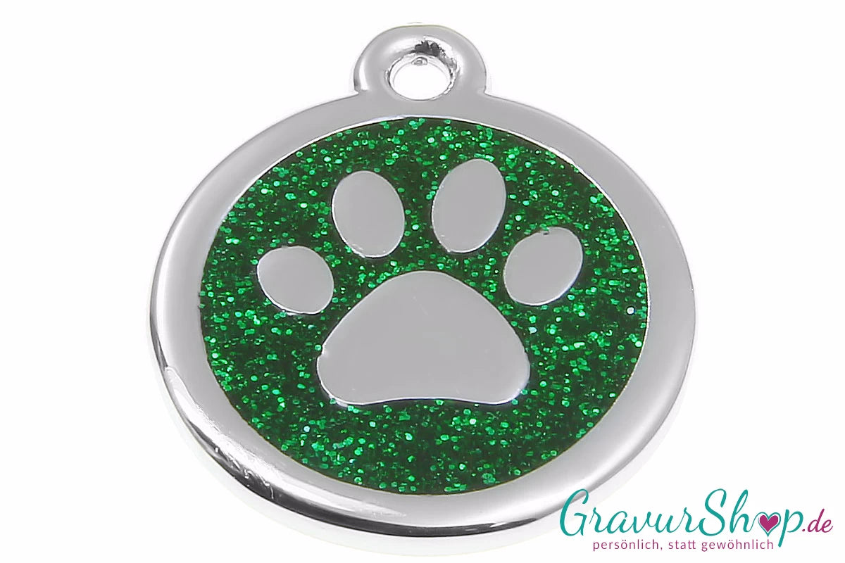 Hundemarke 11 grün 30mm mit Gravur 
