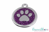 Hundemarke lila silber mit Gravur