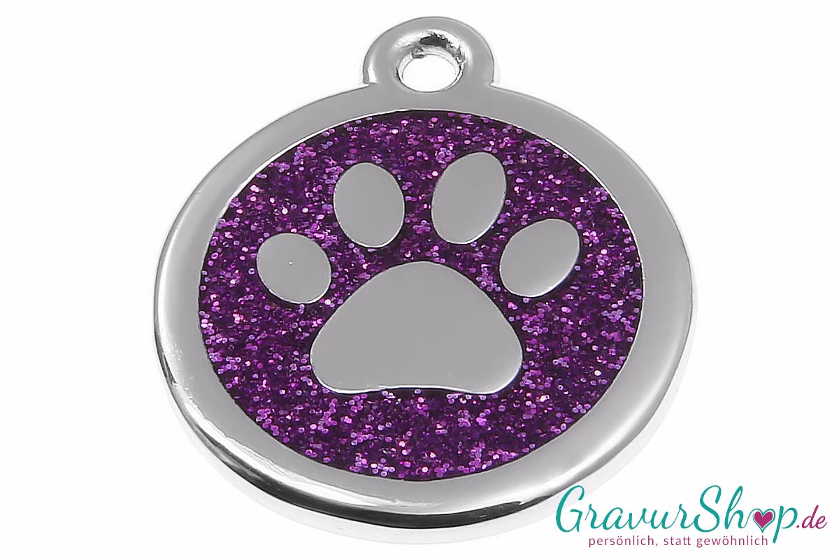 Hundemarke 11 lila 30mm mit Gravur 