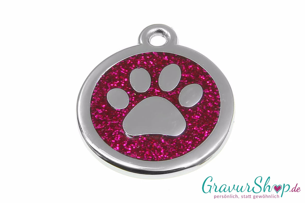 Hundemarke 11 magenta mit Gravur
