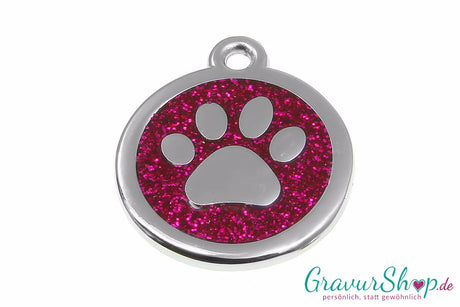 Hundemarke 11 magenta mit Gravur