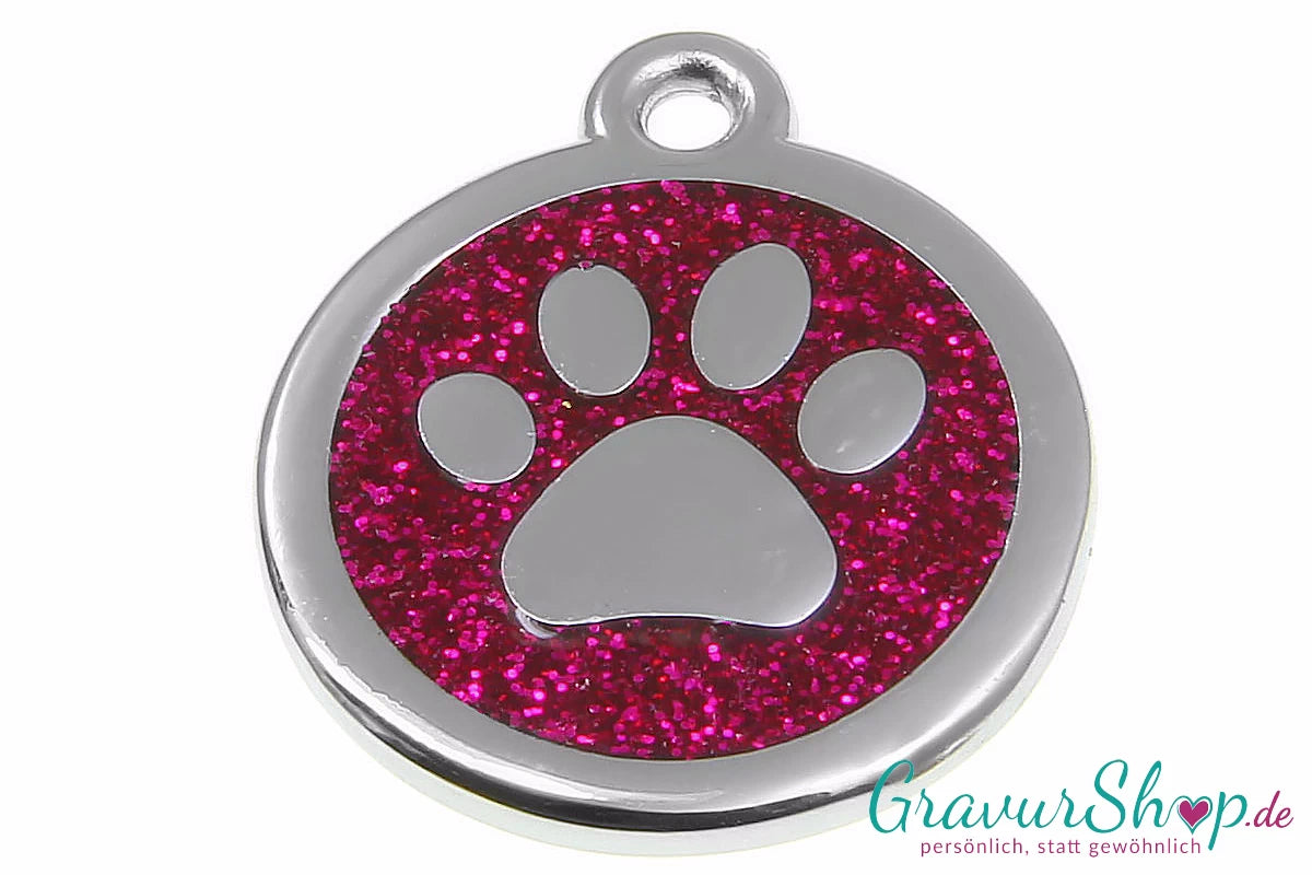 Hundemarke 11 magenta 30mm mit Gravur 