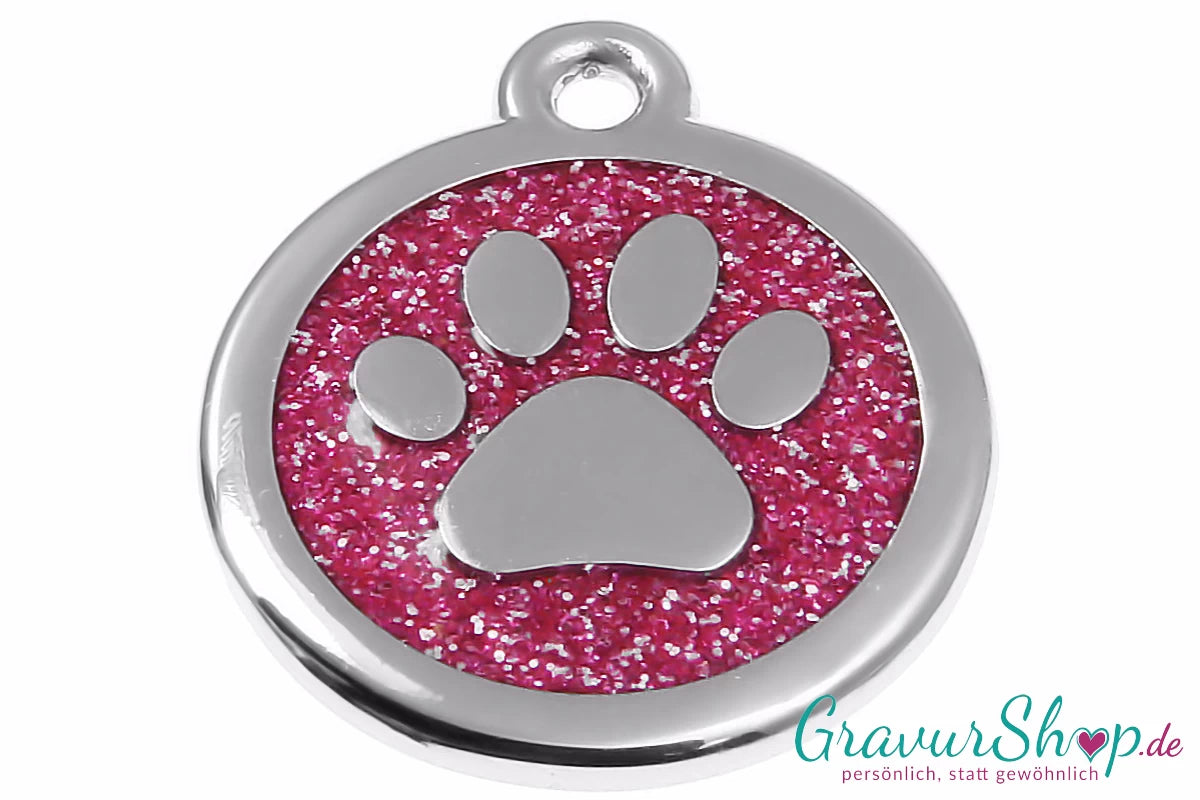 Hundemarke 11 rose 30mm mit Gravur 