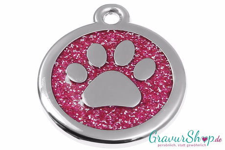 Hundemarke 11 rose 30mm mit Gravur 