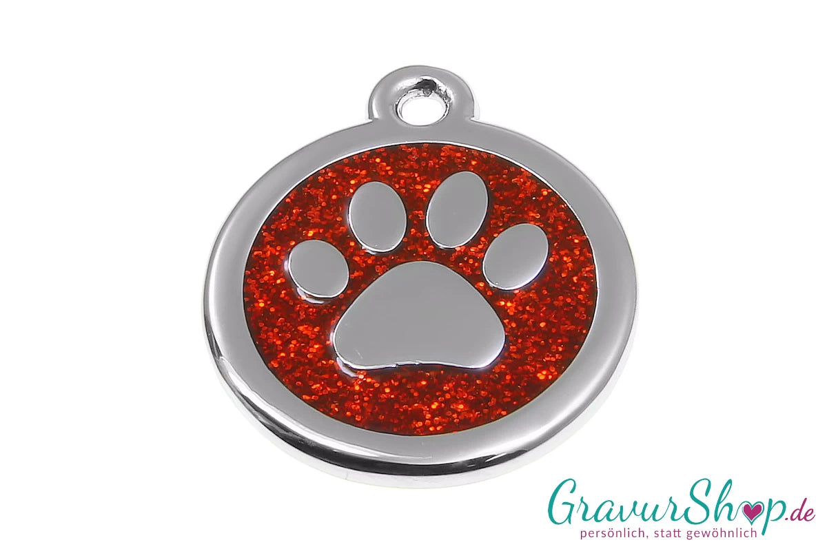 Hundemarke 11 rot mit Gravur