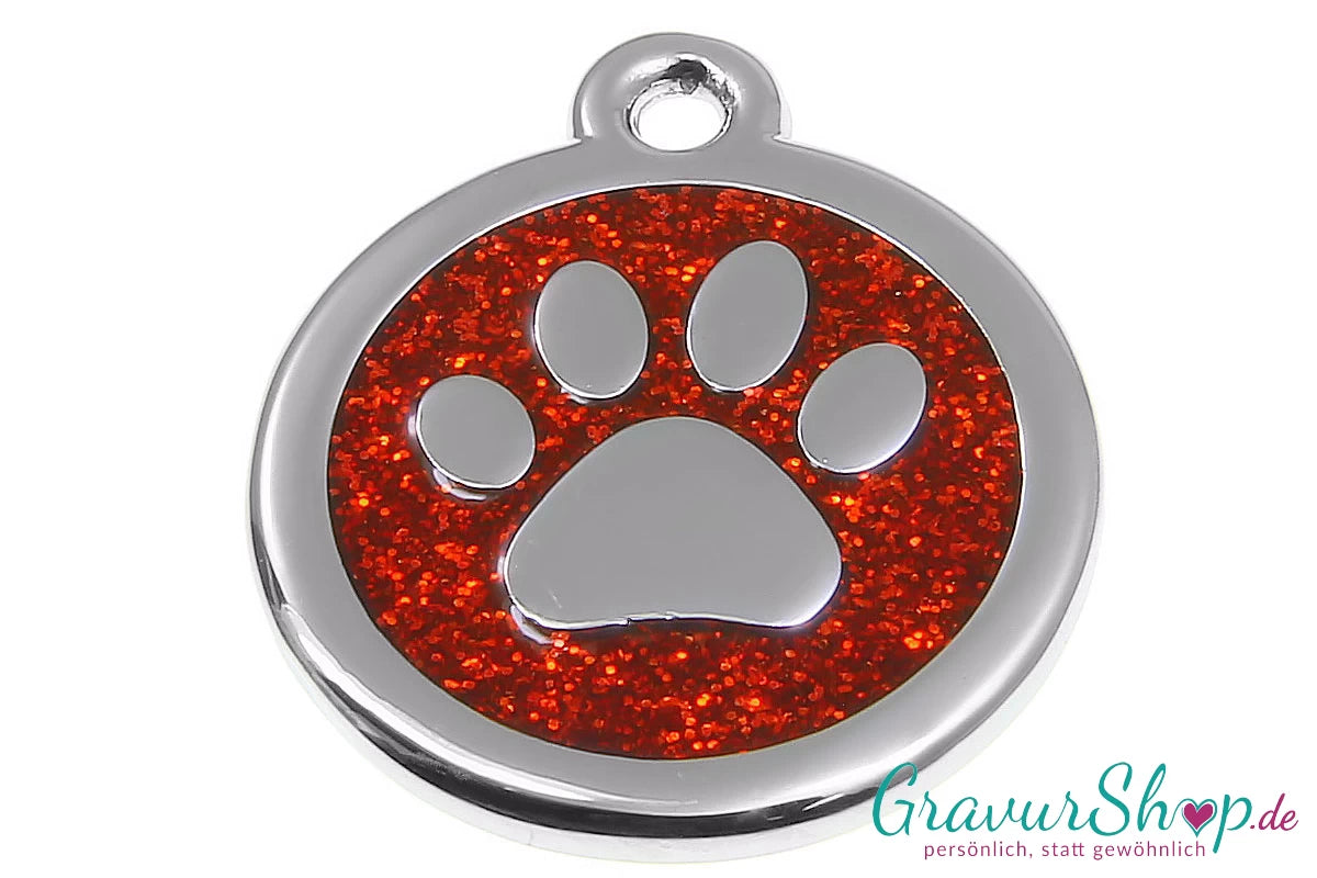 Hundemarke 11 rot 30mm mit Gravur 