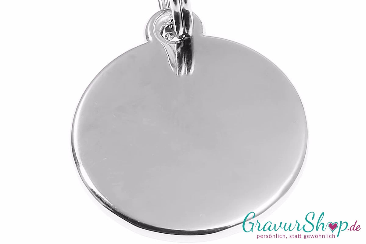 Hundemarke 11 silber 30mm Rückseite