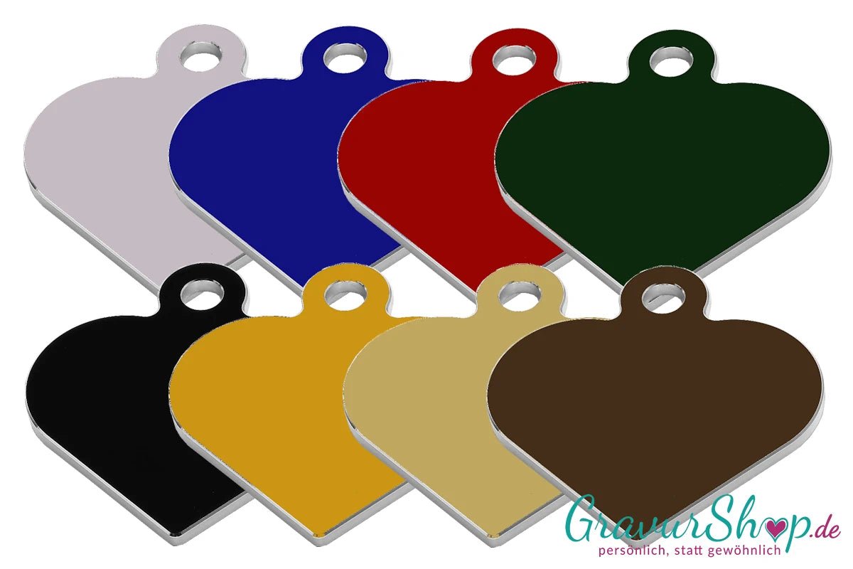 Hundemarke Herz groß 8 Farben