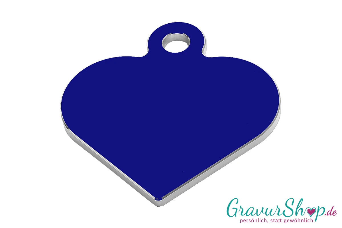 Hundemarke blau groß zum Gravieren