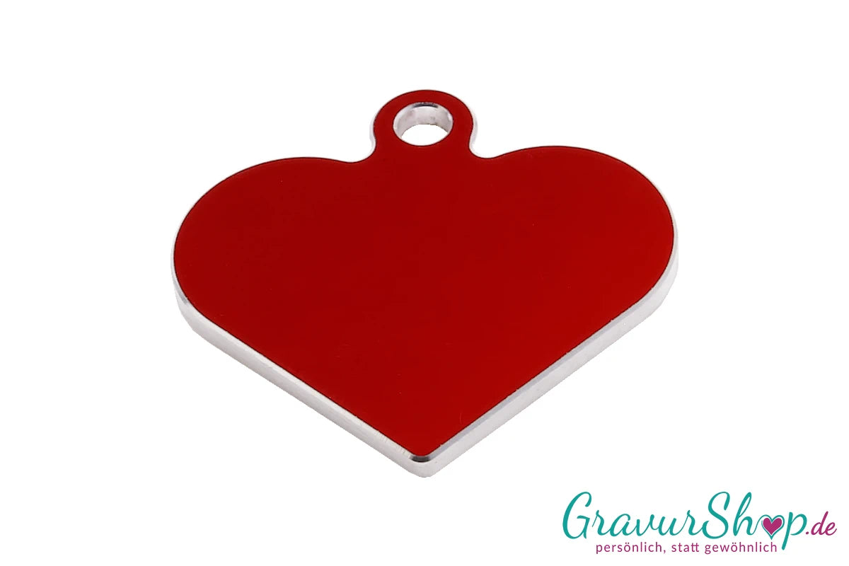 Hundemarke rot klein zum Gravieren