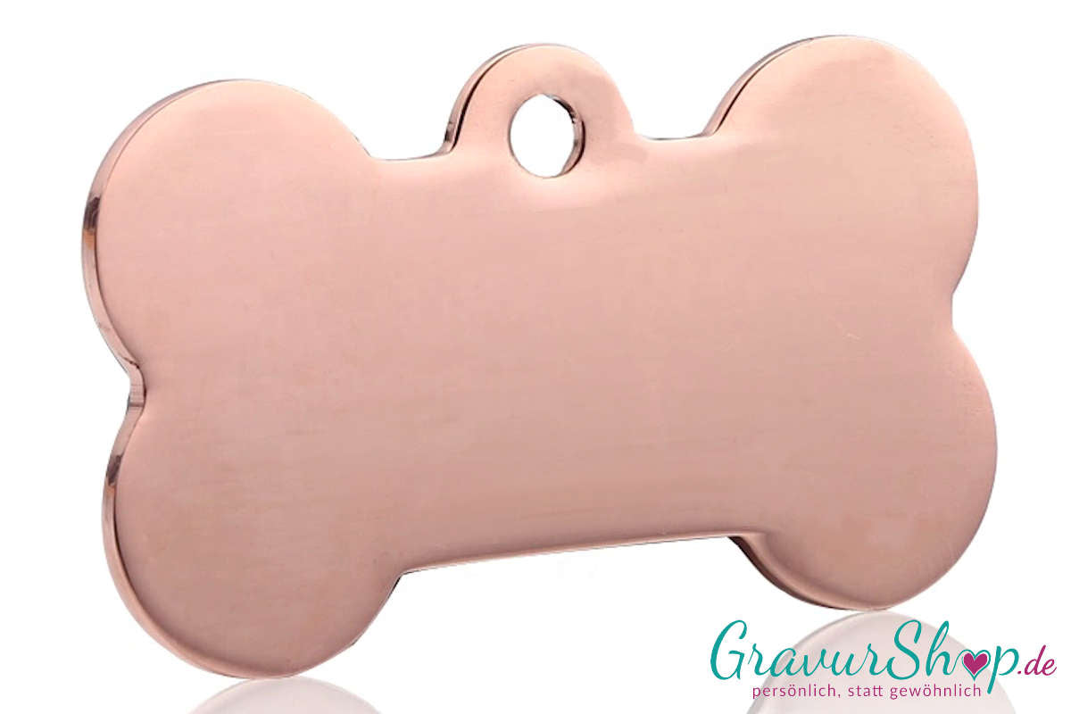 Hundemarke 10 Roségold mit Gravur