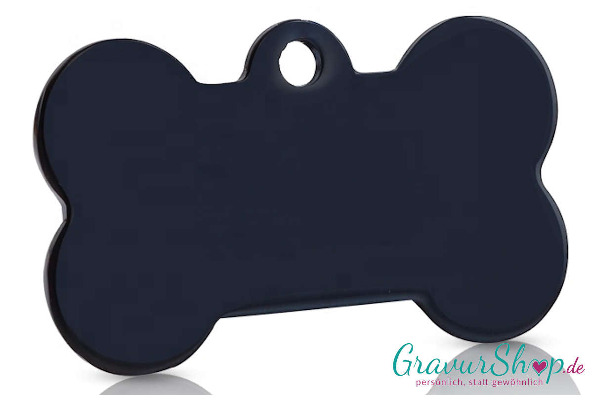 Hundemarke 10 Schwarz mit Gravur
