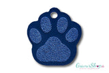Katzenmarke Alu Pfote Nr. 01 mit Gravur Blau