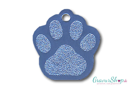 Hundemarke 01 S mit Gravur Hellblau