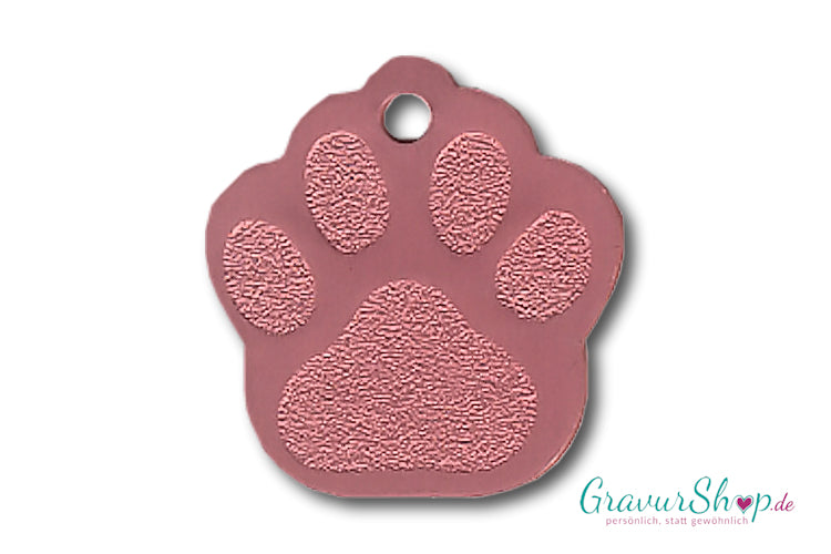 Hundemarke 01 M mit Gravur pink
