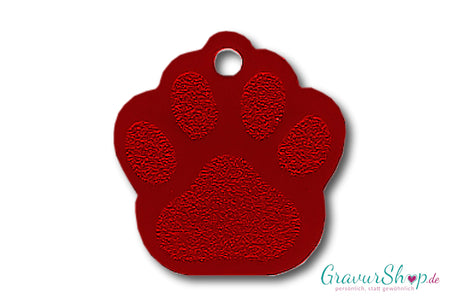 Hundemarke 01 S mit Gravur Rot
