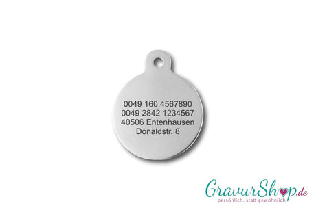 Hundemarken 09 S mit Gravur Hinten