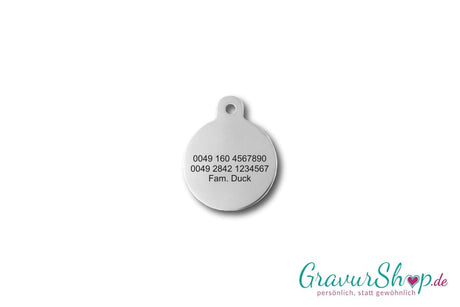 Hundemarken 09 XS mit Gravur Hinten