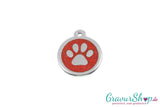 Hundemarke 44 Pfote glitter 20mm mit Gravur
