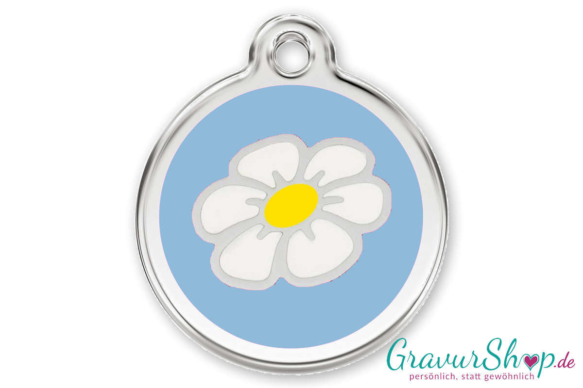 Hundemarken 19 L mit Gravur Hellblau
