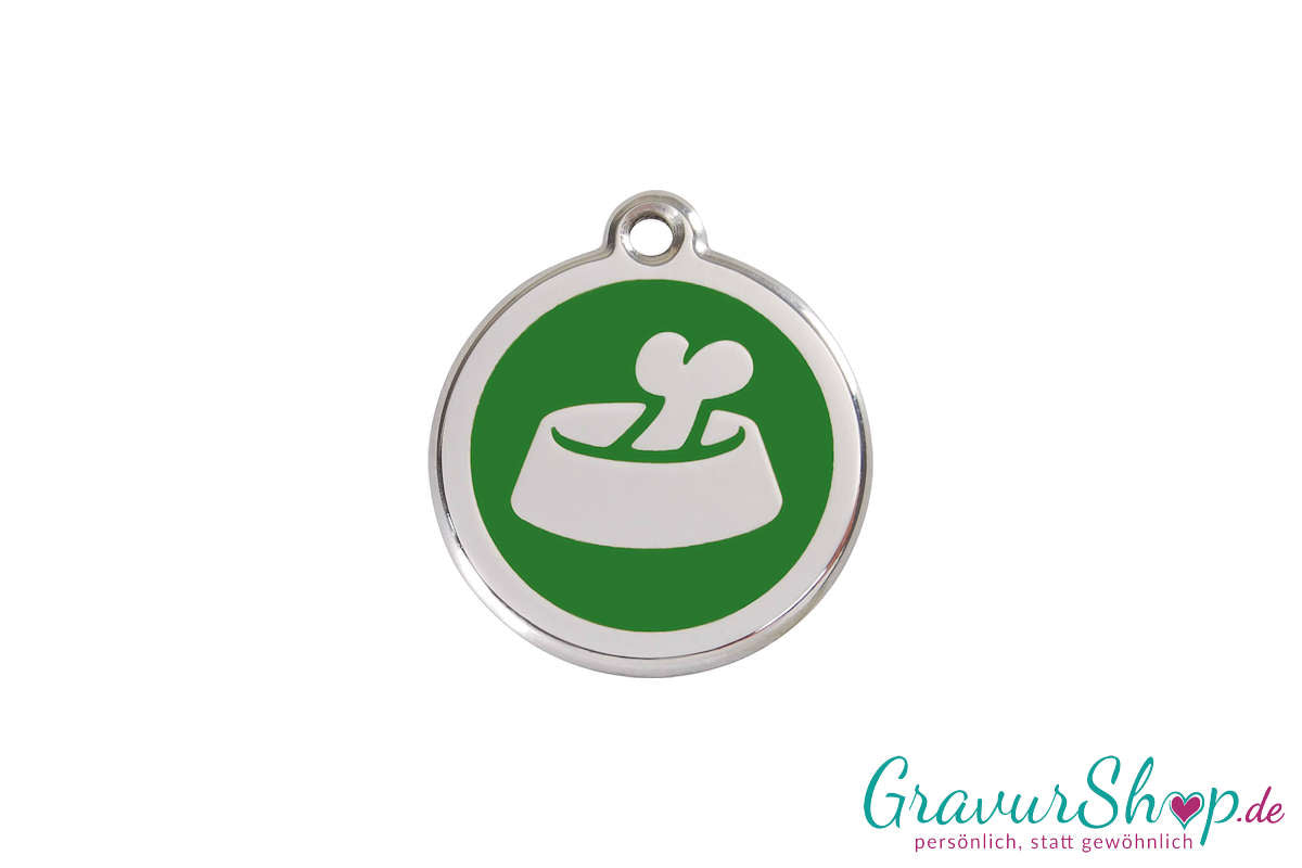 Hundemarke 15 S mit Gravur Grün