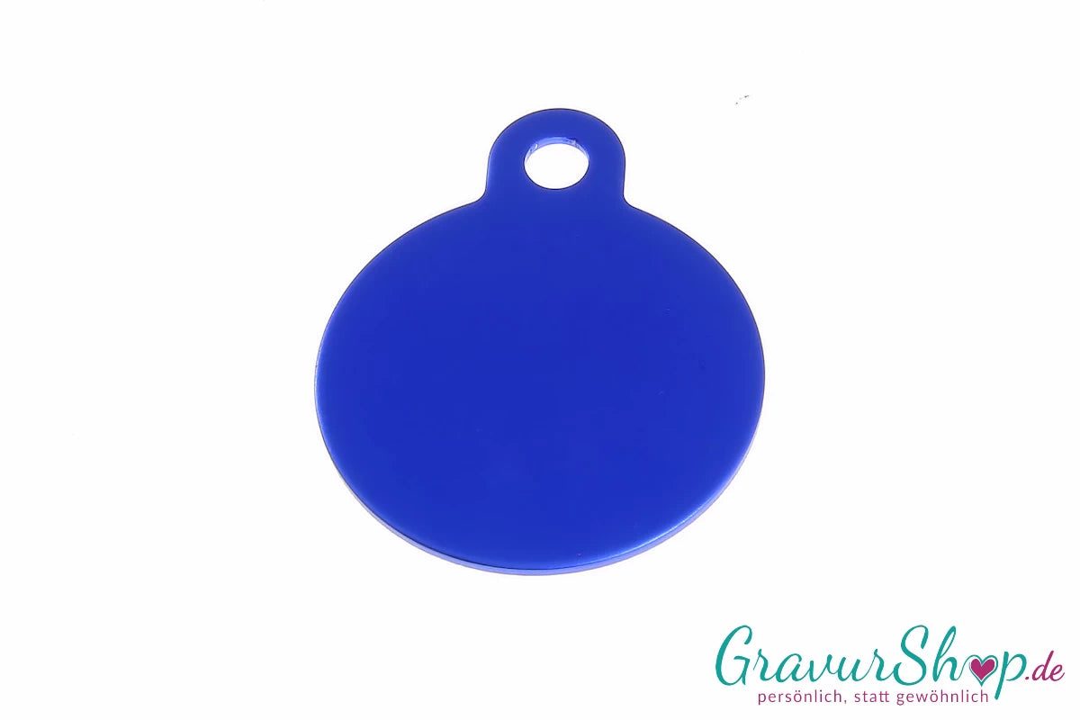 Hundemarke 30 blau mit Gravur