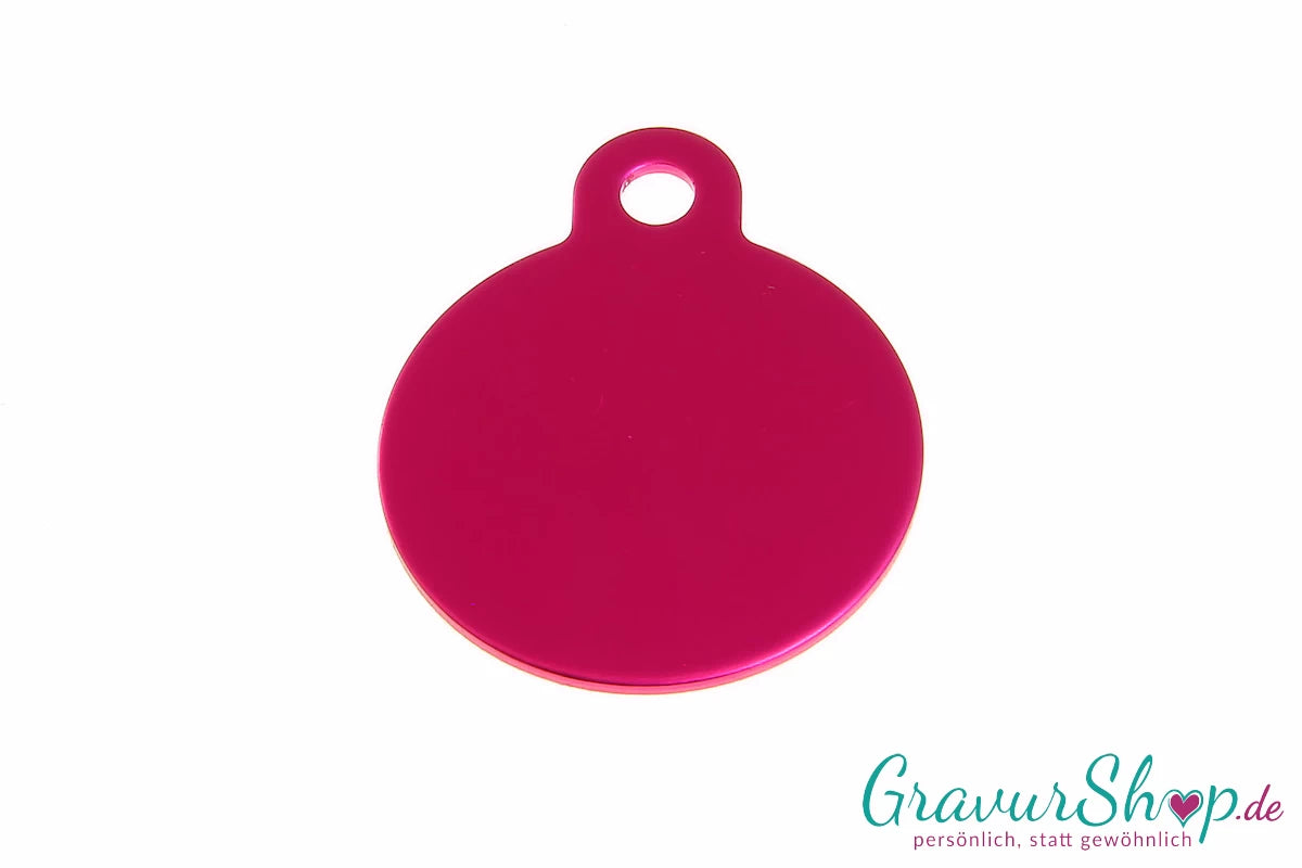 Hundemarke 30 magenta mit Gravur