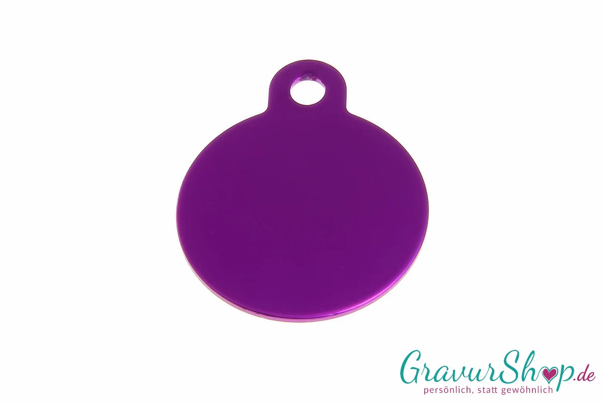 Hundemarke 30 lila mit Gravur