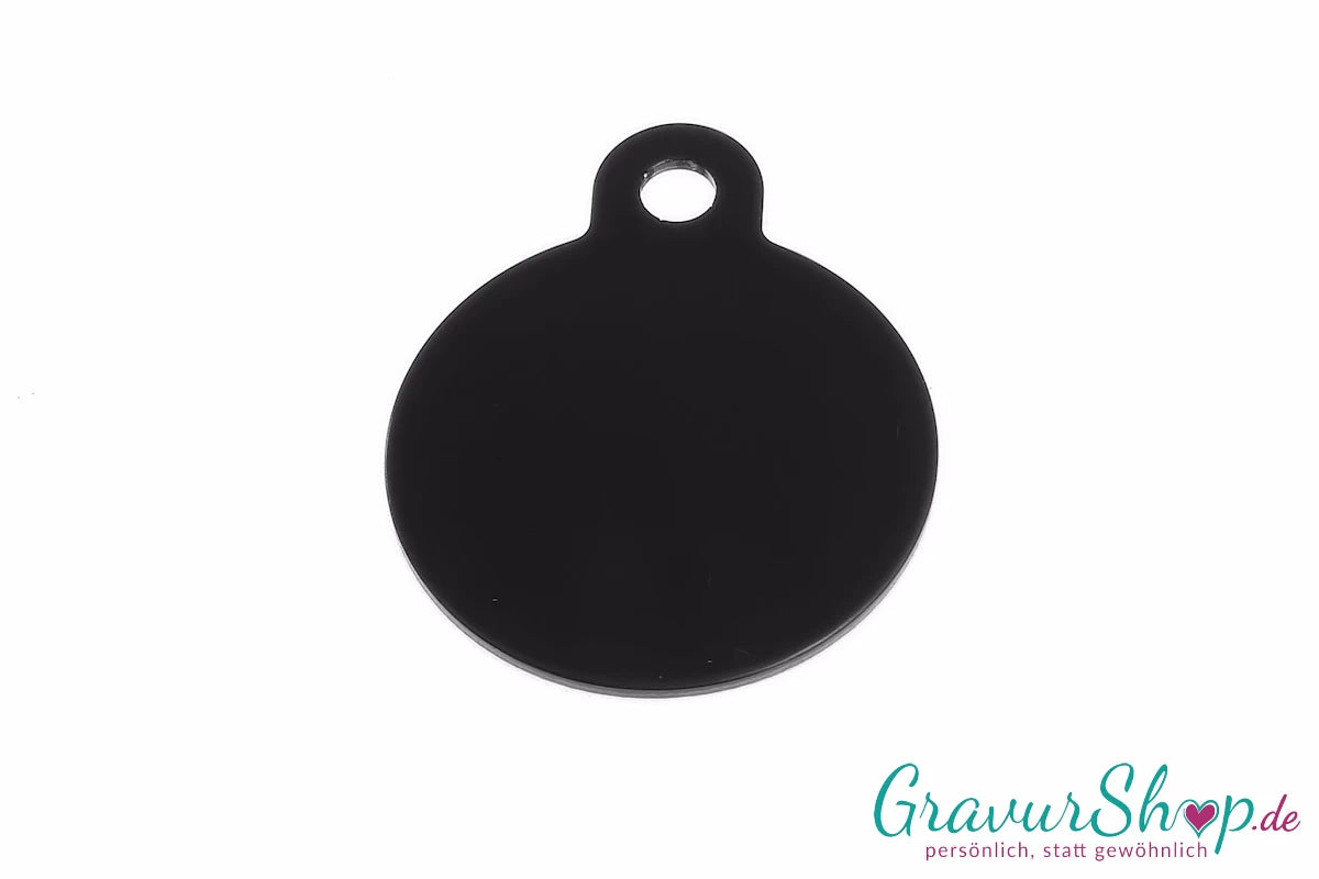 Hundemarke 30 schwarz mit Gravur