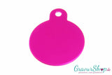 Hundemarke 30mm magenta mit Gravur