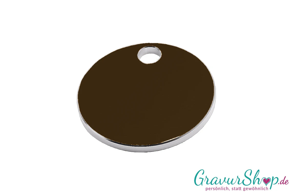 Hundemarke rund bronze klein gravierbar