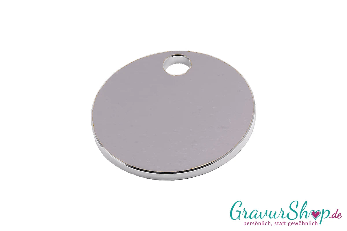 Hundemarke rund silber klein gravierbar